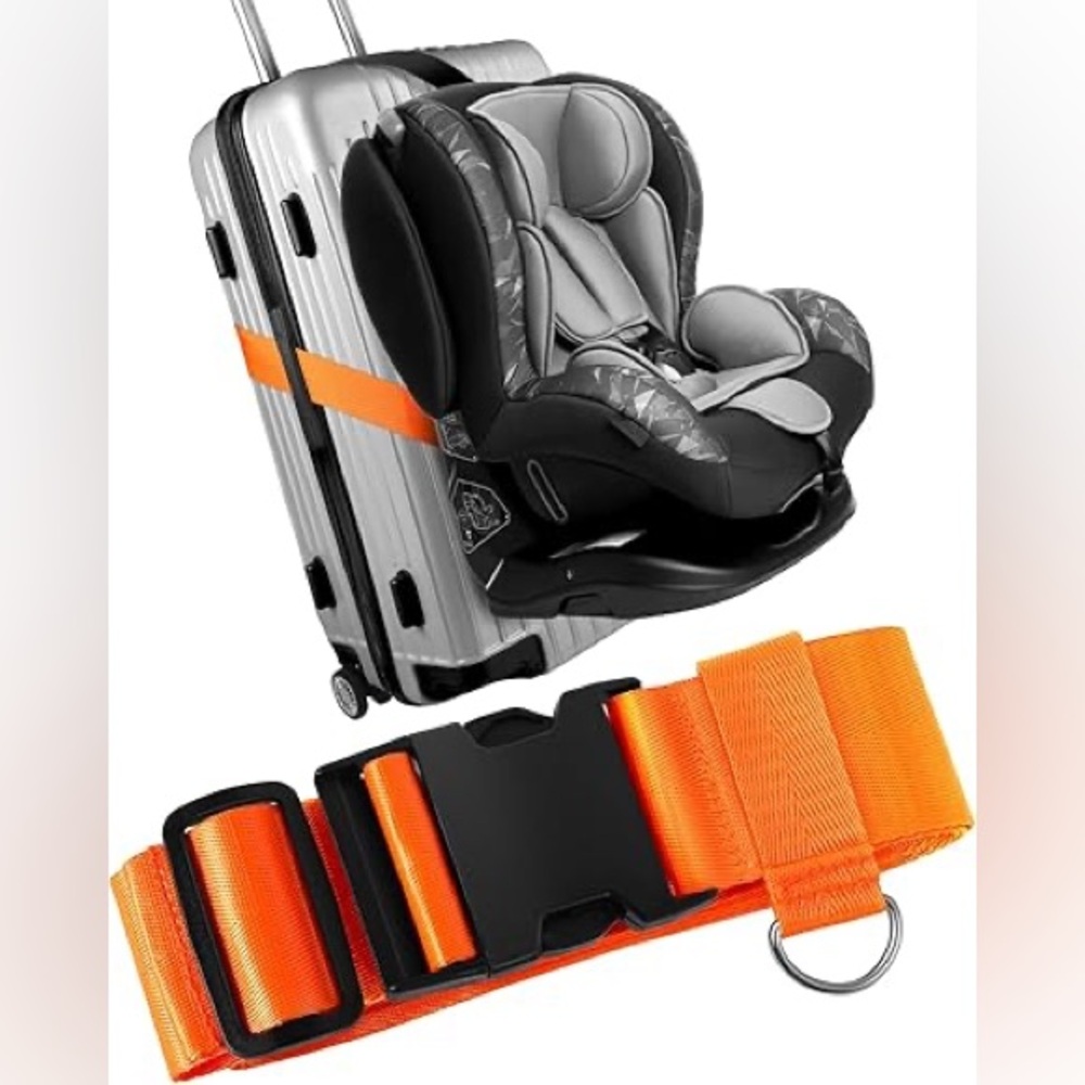 NEW Slohif Car Seat‎ Luggage Strap for Suitcases - Airport Stroller Strap-Orange